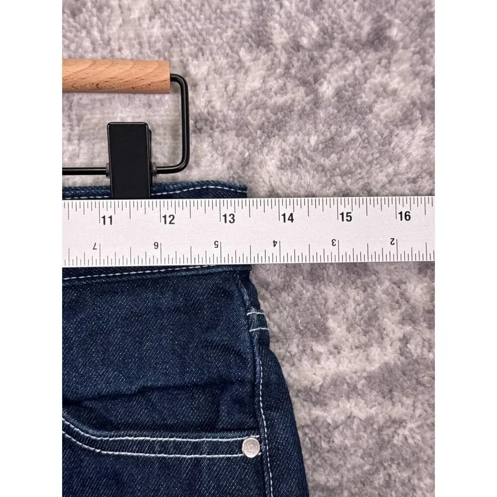 EB Denim High Rise Straight Jeans 25 Womens Midnight Dark Wash